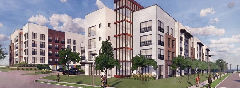 Graphic rendering of Cowan Place Apartments community